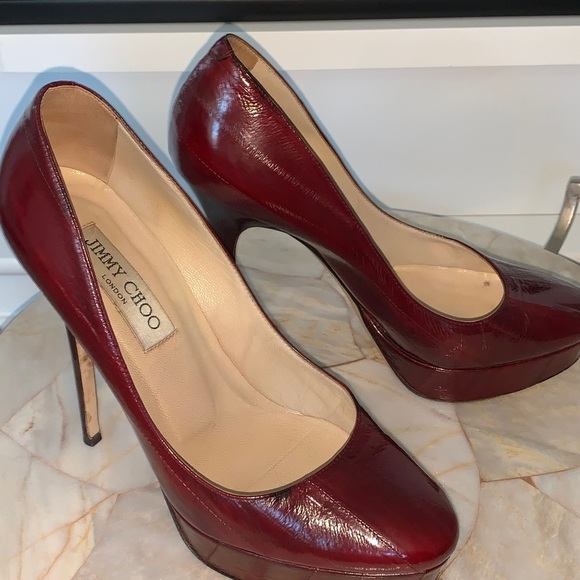 Jimmy CHOO Burgundy Leather Pumps Size: 7